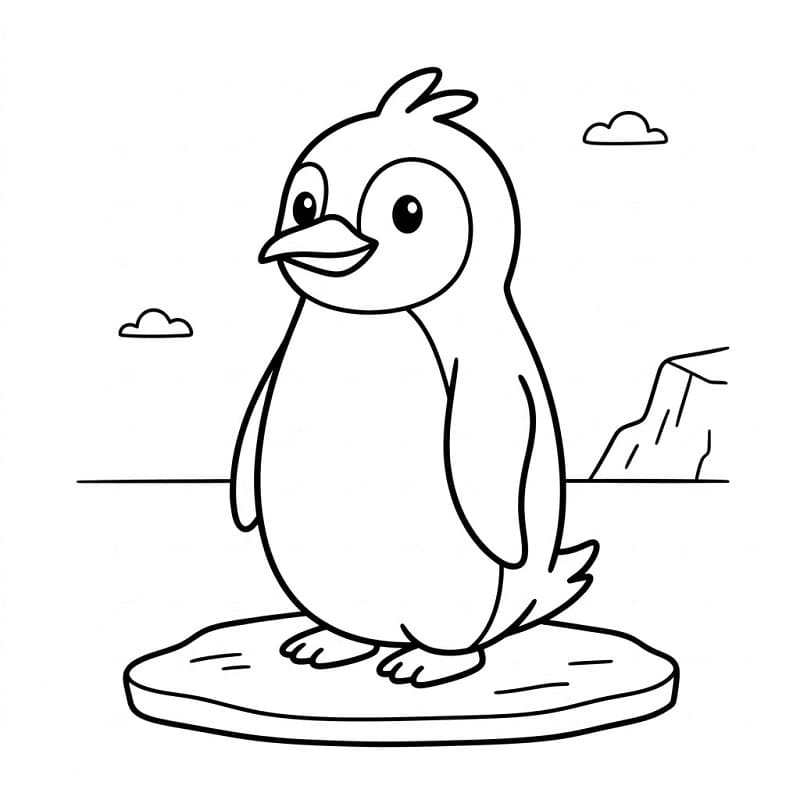 Animovaný Tučňák omalovánka