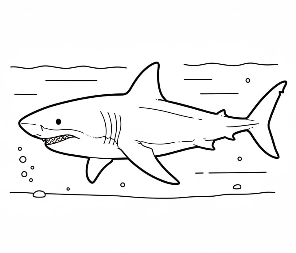 Animovaný Žralok omalovánka
