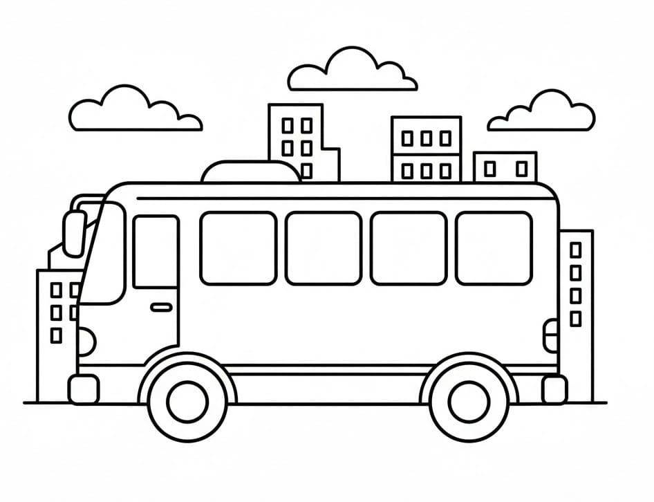 Autobus Jednoduchý omalovánka