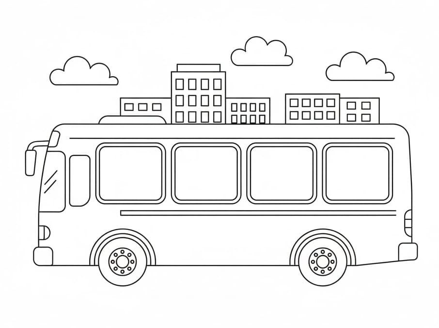 Autobus Pěkný omalovánka