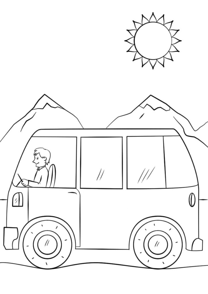 Omalovánka Autobus pro děti 6 let