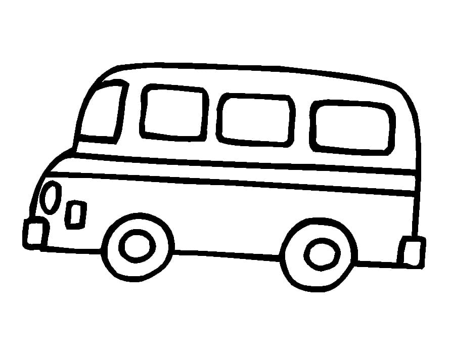 Autobus tisknutelný pro děti omalovánka