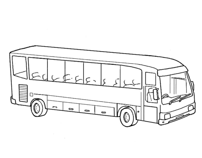 Autobus zdarma tisknutelný omalovánka