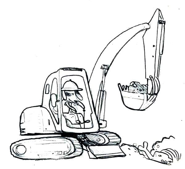 Bagr (2) omalovánka