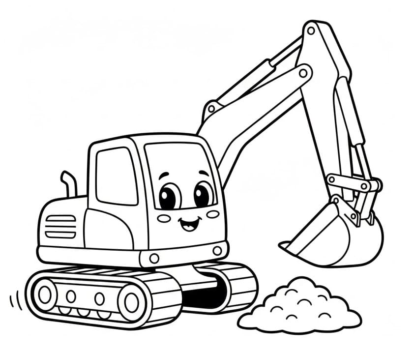 Bagr jako dárek omalovánka