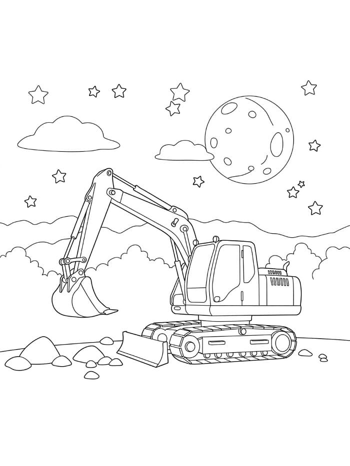 Bagr k tisku omalovánka