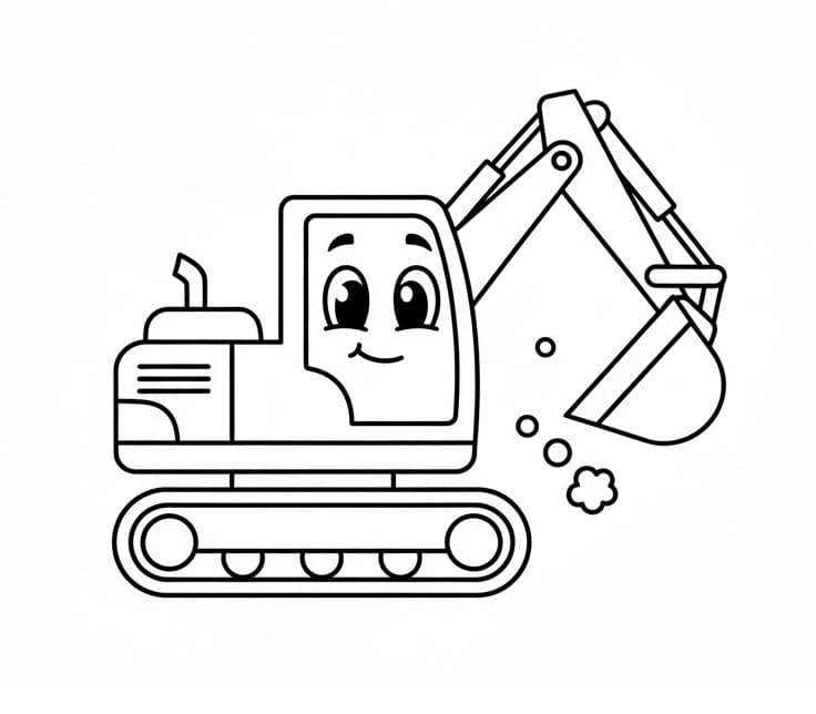 Bagr obrázek zdarma omalovánka