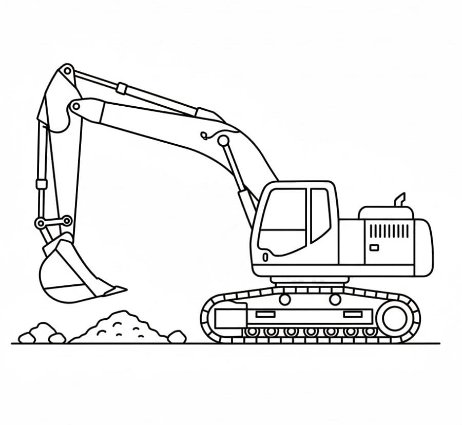 Bagr při práci omalovánka