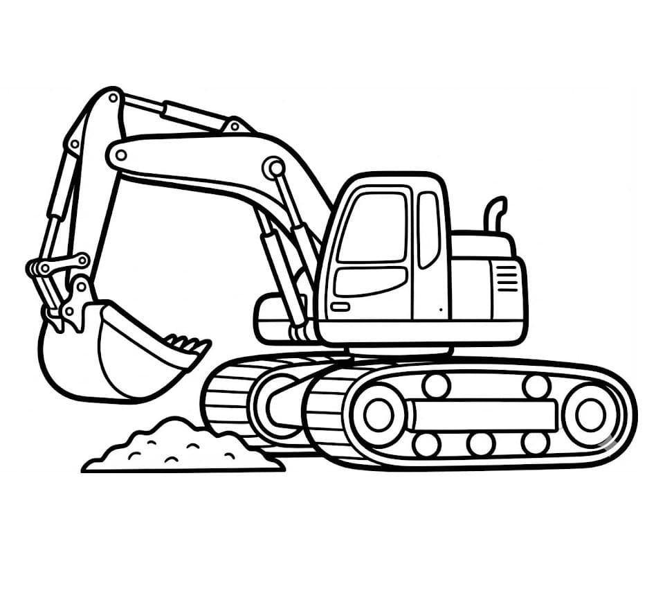 Bagr pro děti omalovánka