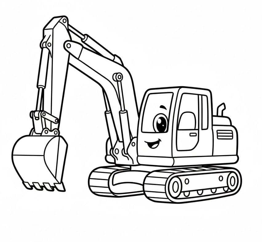 Bagr tisknutelný obrázek omalovánka