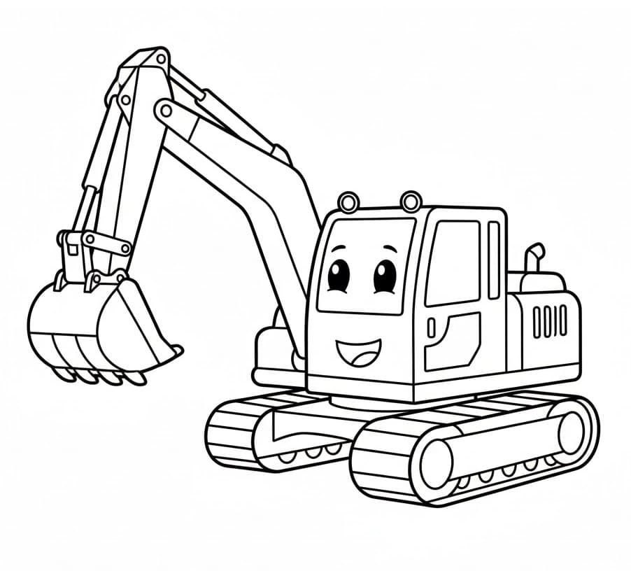 Bagr tisknutelný pro děti omalovánka