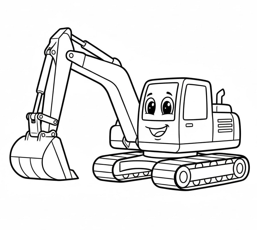 Bagr zdarma pro děti omalovánka