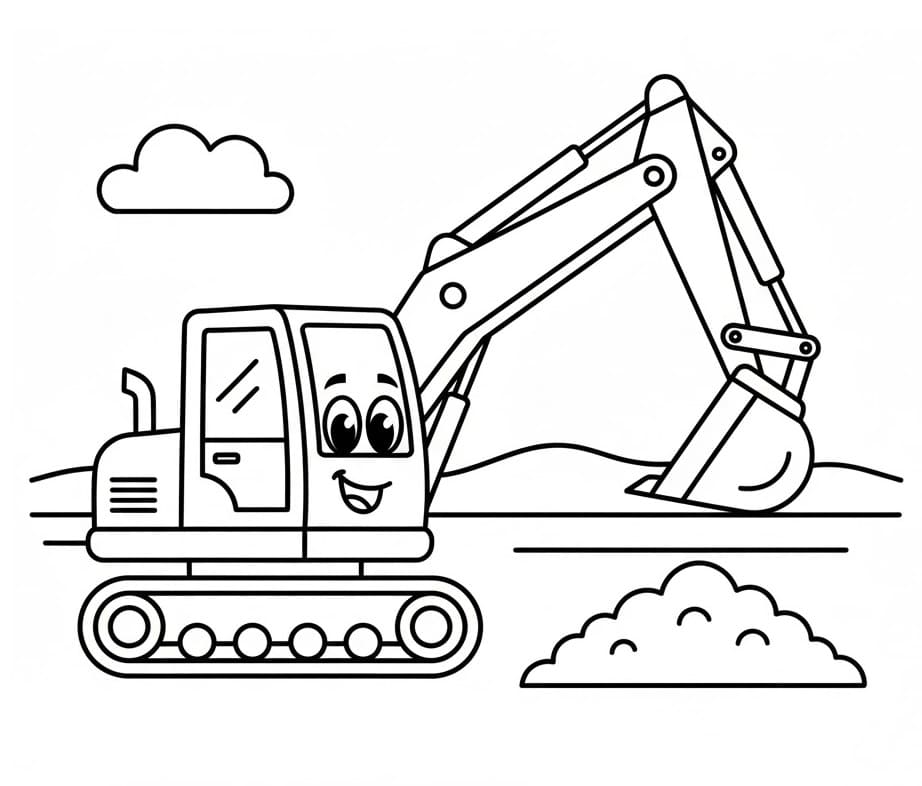 Bagr zdarma tisknutelný omalovánka