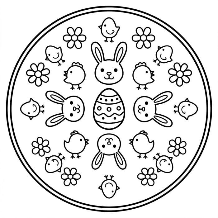 Báječná velikonoční mandala omalovánka