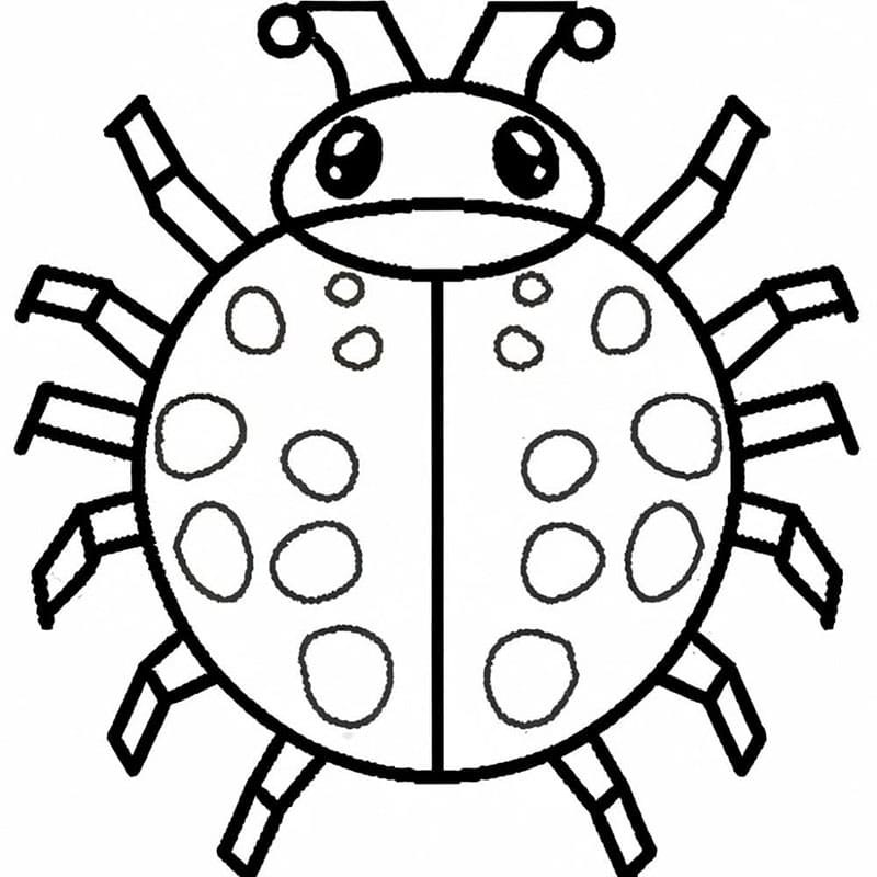 Beruška tisknutelná pro děti omalovánka