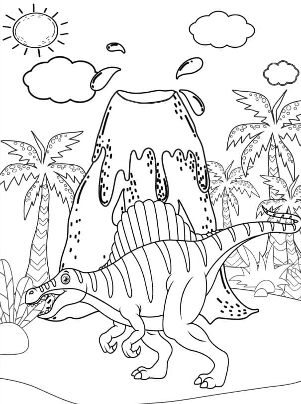 Bezplatný tisknutelný Spinosaurus omalovánka