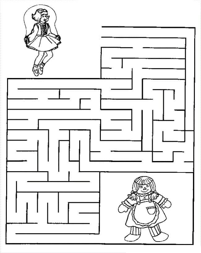 Bludiště pro děti 6 let omalovánka