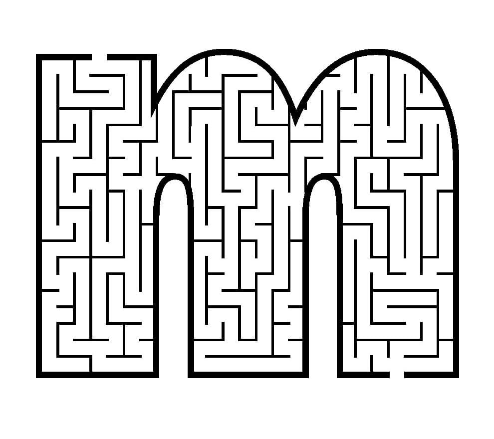 Bludiště tisknutelné pro děti omalovánka