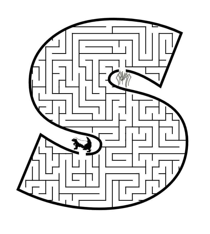 Bludiště zdarma pro děti omalovánka