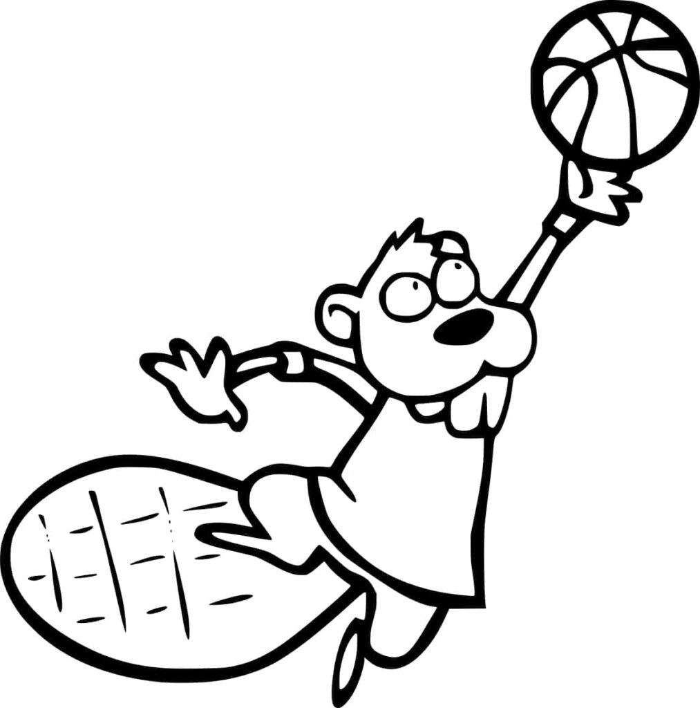 Omalovánka Bobr Hraje Basket