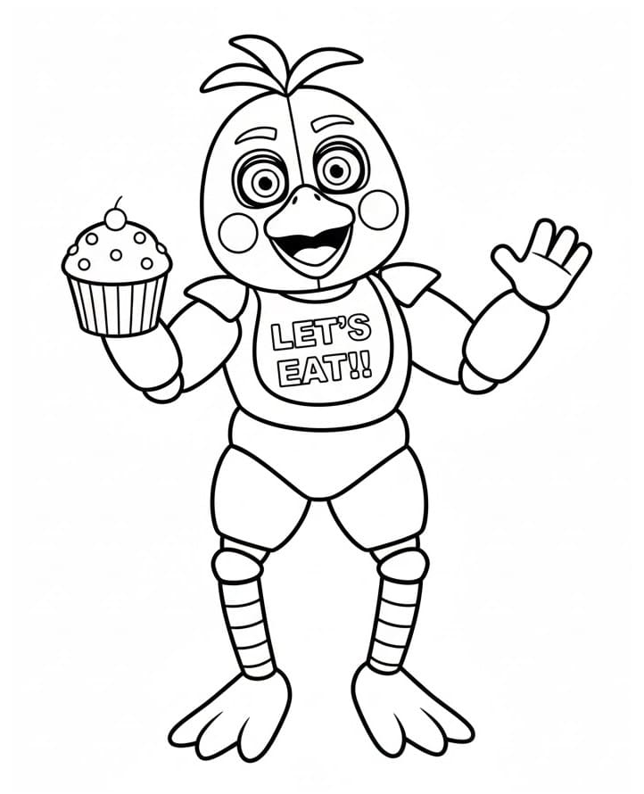 Chica FNAF omalovánka