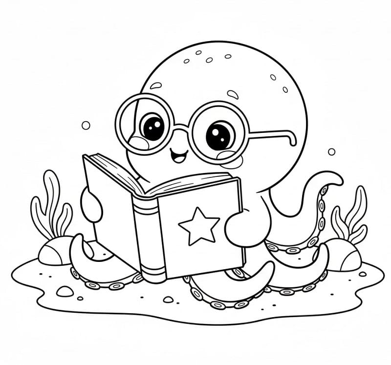 Chobotnice Snadná omalovánka