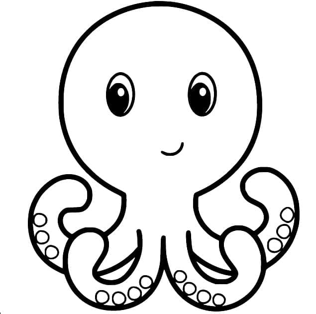 Chobotnice pro děti 3 roky omalovánka