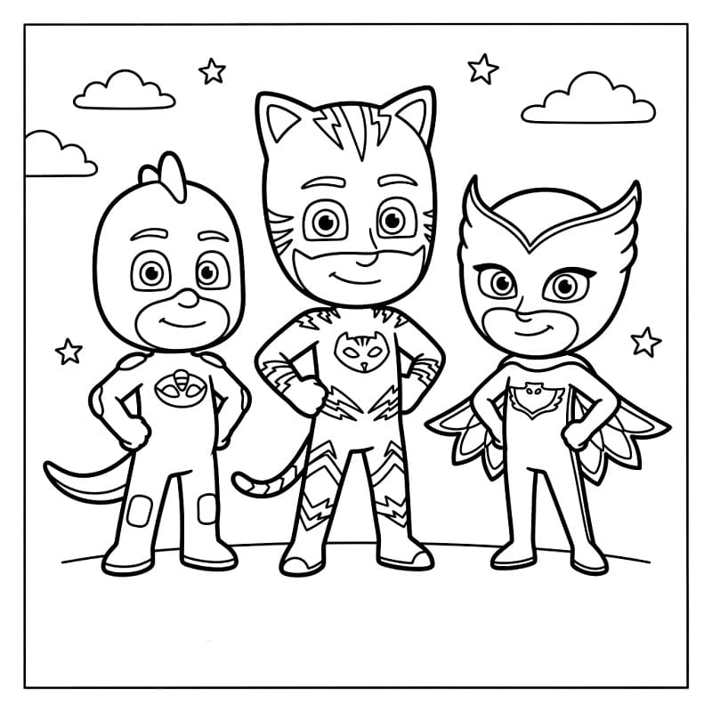 Cool Pyžamasky omalovánka