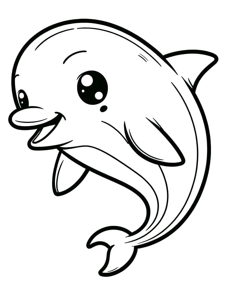 Delfín (3) omalovánka
