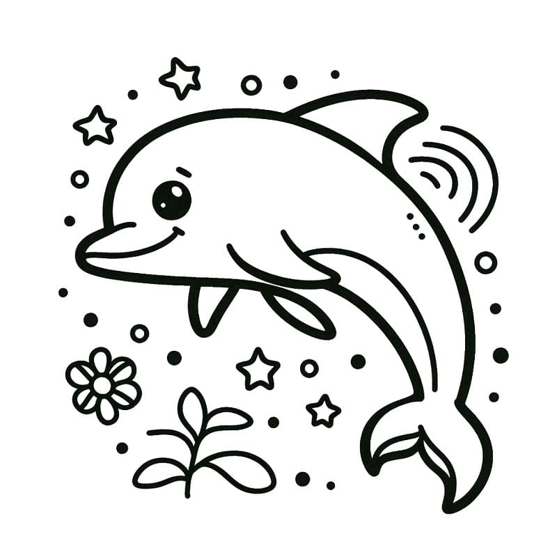 Delfín (4) omalovánka