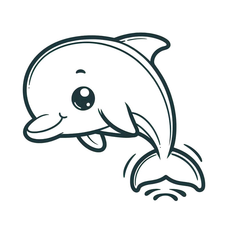 Delfín (5) omalovánka