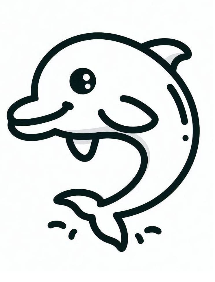 Delfín (6) omalovánka