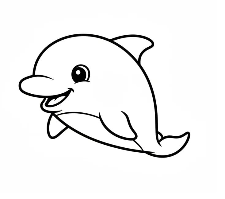 Delfín Jednoduchý omalovánka