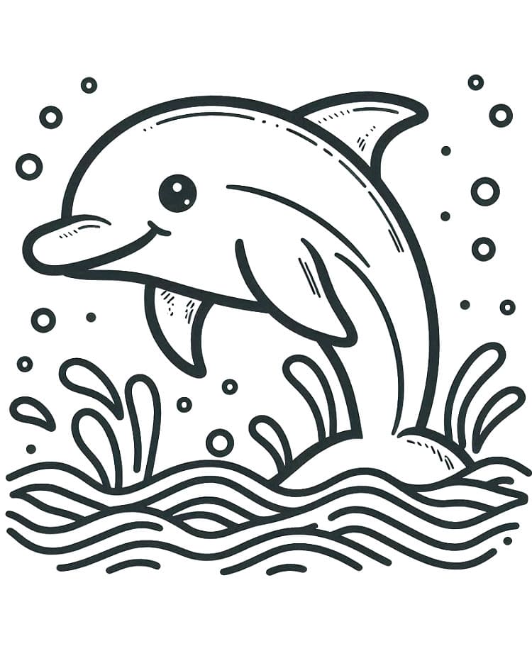 Delfín pro děti 5 let omalovánka