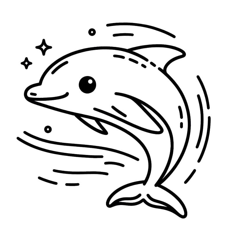 Delfín pro děti 6 let omalovánka
