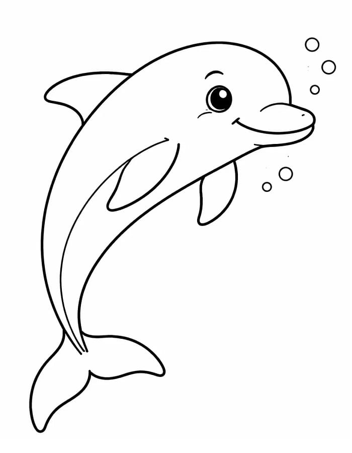 Delfín v moři omalovánka