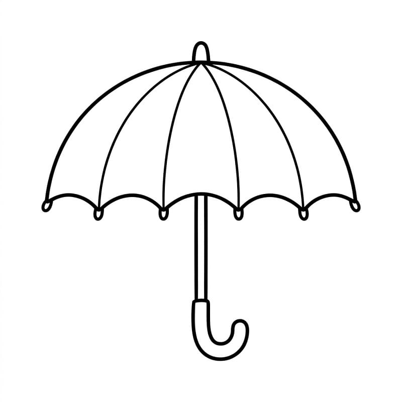 Deštník Jednoduchý omalovánka