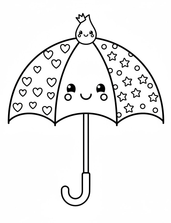 Deštník Snadný omalovánka