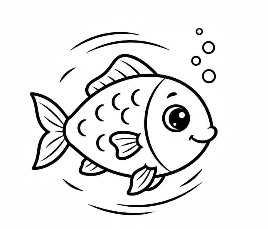 Drobná Rybička omalovánka