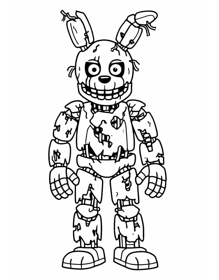 FNAF Springtrap omalovánka