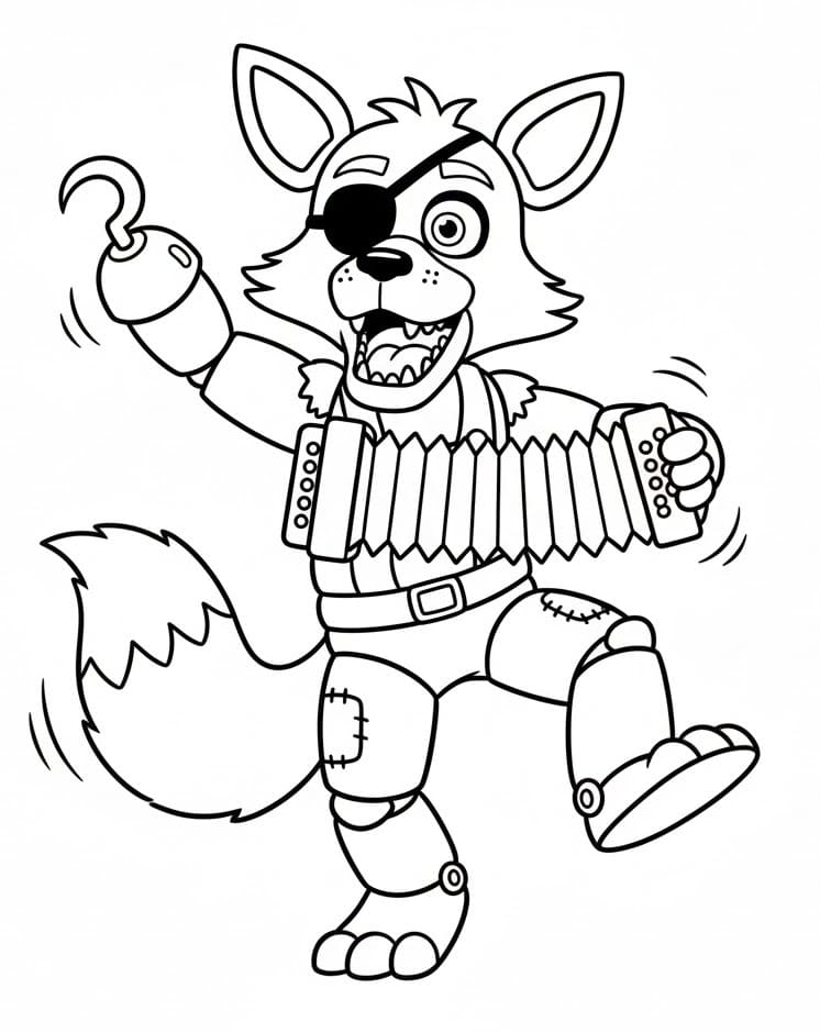 Foxy Five Nights At Freddy's omalovánka
