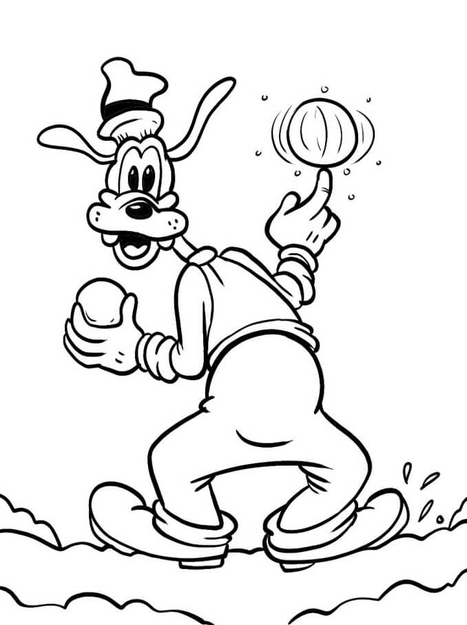 Goofy je vtipný omalovánka