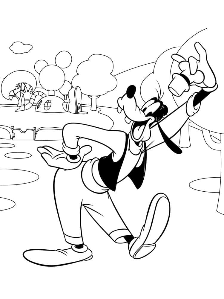 Goofy pro děti omalovánka