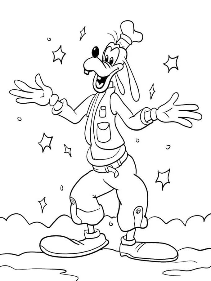 Goofy se usmívá omalovánka