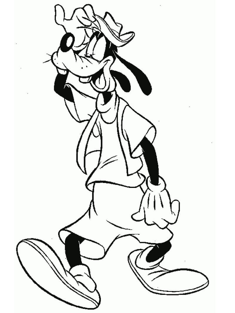 Goofy tisknutelný pro děti omalovánka