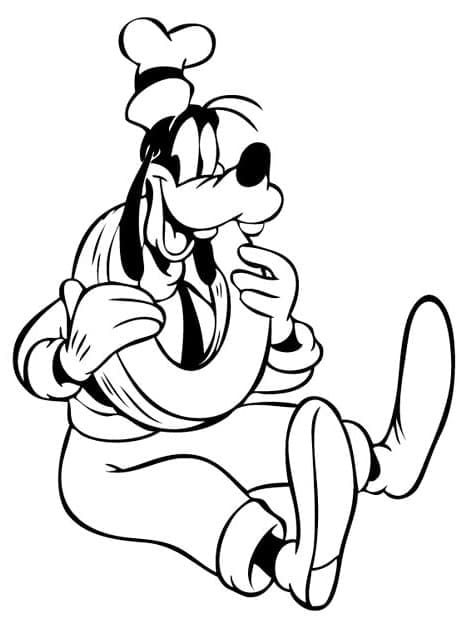 Goofy zdarma tisknutelný omalovánka