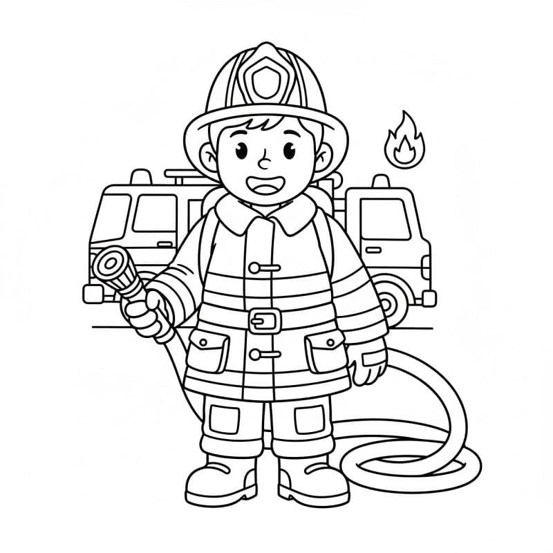 Hasič jako dárek omalovánka