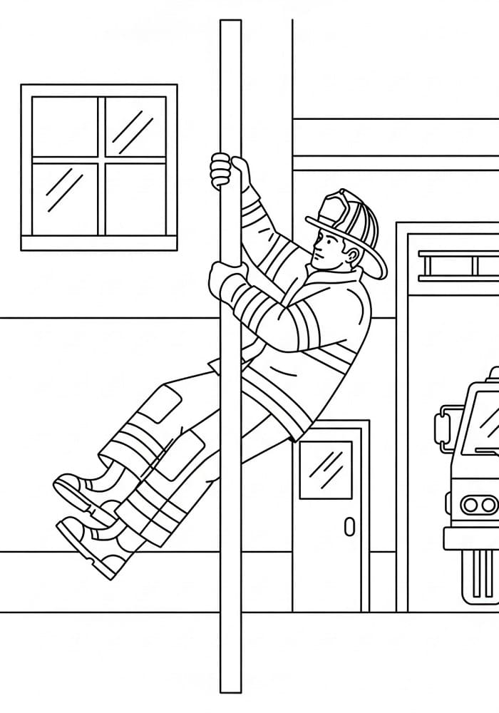 Hasič k tisku omalovánka