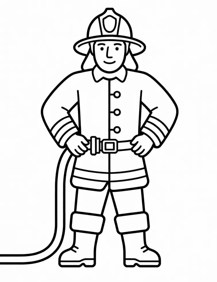 Hasič tisknutelný obrázek omalovánka