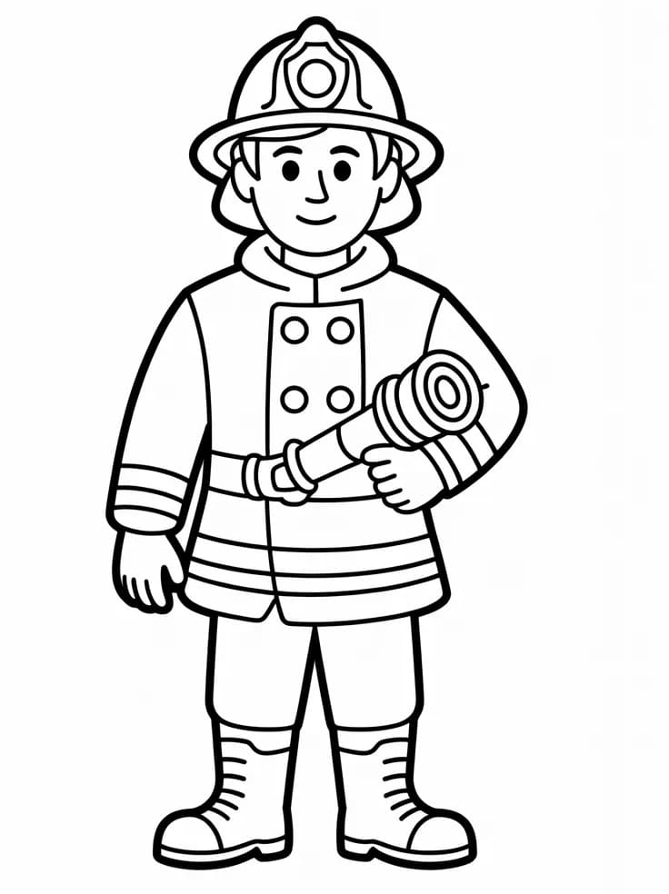 Hasič tisknutelný omalovánka